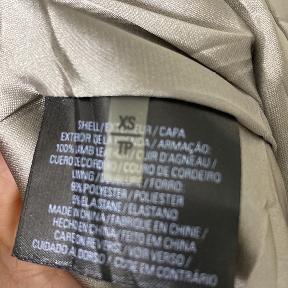 Elie Tahari Lamb Leather Bomber style moto jacket Grey size XS buttery s… - Picture 5 of 9